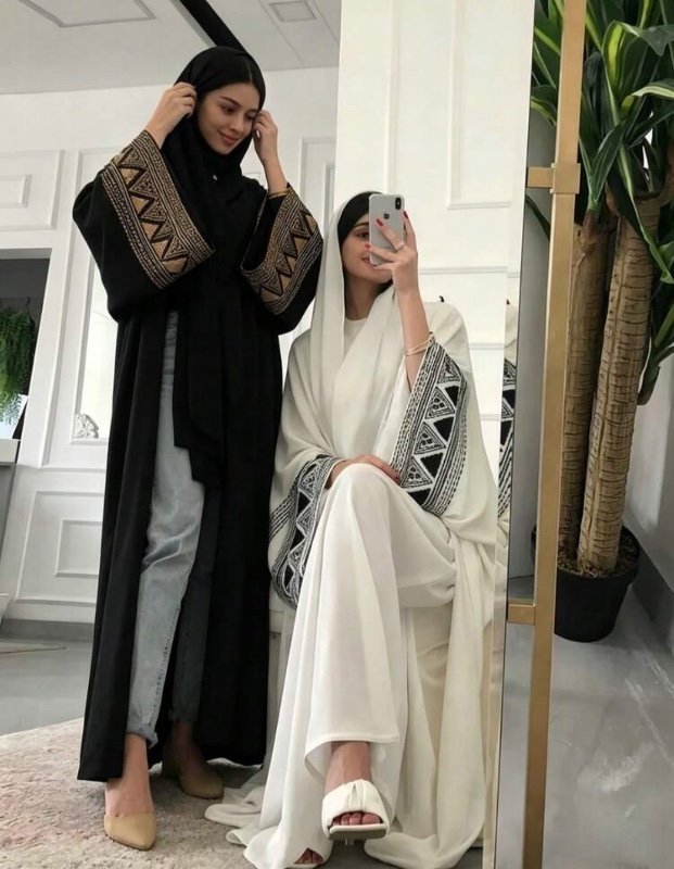 Abaya ouverte (1 pièce) avec poignets élégamment brodés, vêtement musulman islamique tendance, idéal pour le quotidien des femmes, en toutes saisons.