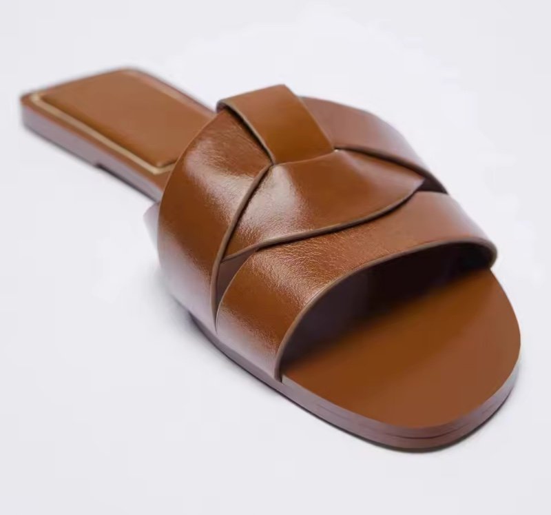 Pantoufles d'Été à la Mode pour Femme, Chaussures d'Extérieur Décontractées, Respirantes, Plates en Forme de T, Souples et Confortables, Sandales à Talons Ouverts