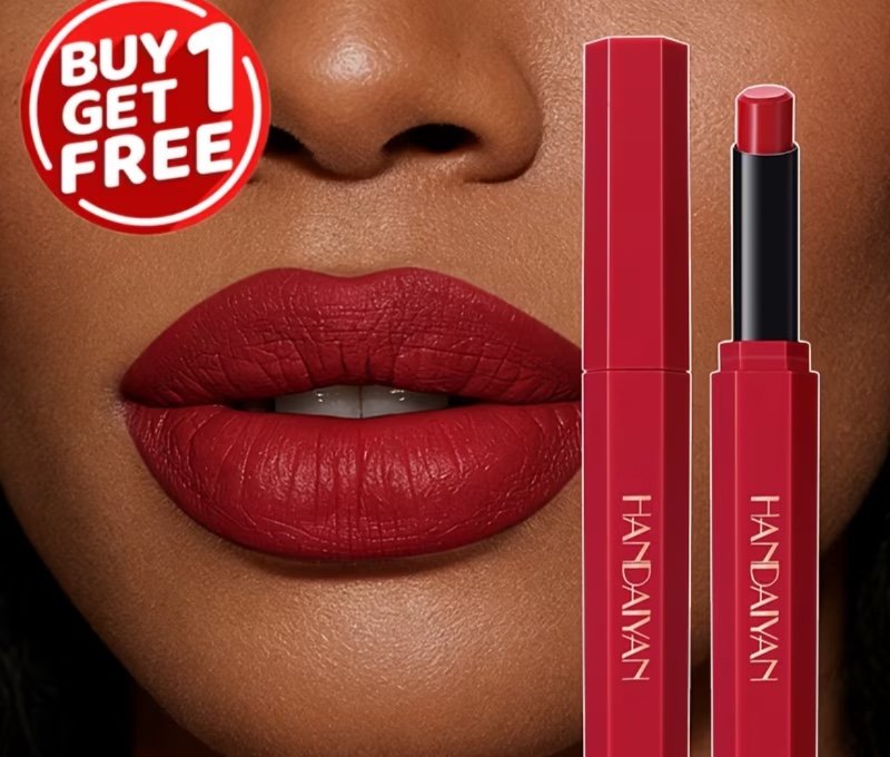 2 Rouges à Lèvres Mat Rouge Velours | Longue Tenue, Résistant à l'Eau, Formule Hydratante Non Asséchante, Application Lisse pour le Travail, les Rendez-vous et les Soirées, Rouge à Lèvres Haute Pigmentation Couvrance Totale pour Femmes