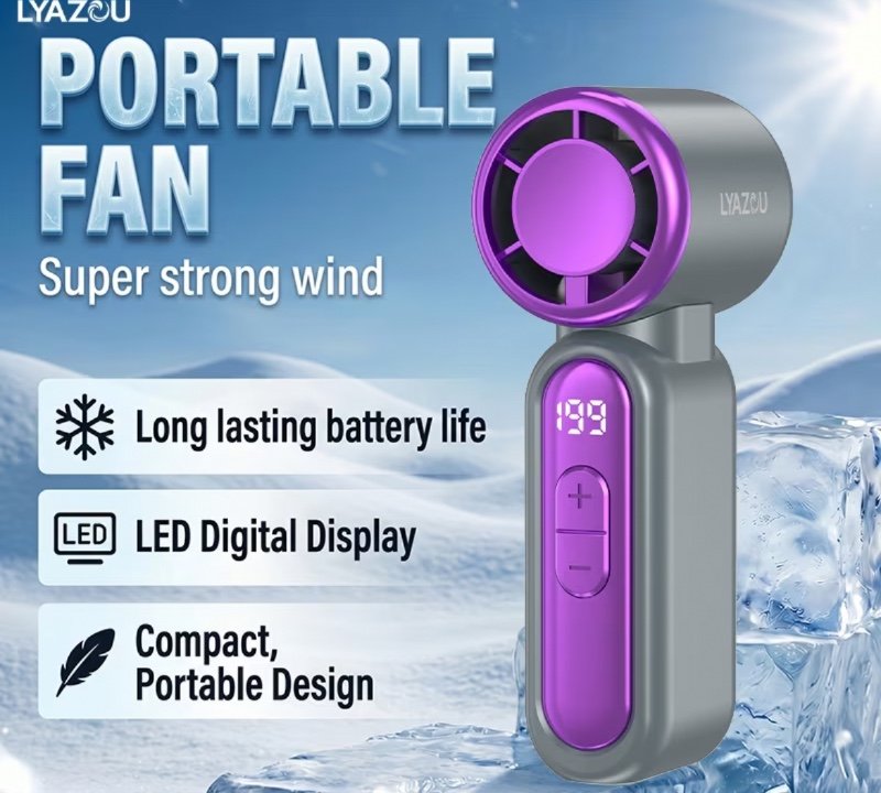Nouveau Modèle 2026 - Mini Ventilateur de Poche 3-en-1 Entièrement Amélioré, Ventilateur Turbo Haute Vitesse de Nouvelle Génération, Rechargeable par USB, Fonctionnement Puissant et Silencieux avec Longue Autonomie pour le Refroidissement, Ventilateur de