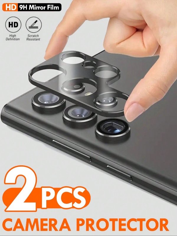 2 pièces Film protecteur d'objectif de caméra, compatible avec Samsung Galaxy A14/A15/A16/A24/A25/A26/A34/A35/A36/A54/A55 5G/A56/S23 FE/S22/S23/S24 FE/S25 Plus Ultra, cadeau d'anniversaire/pour la famille et les amis, protecteur d'objectif, accessoires de