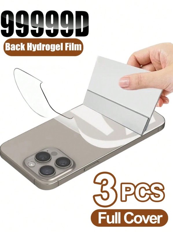 3 pièces/set Film hydrogel de protection arrière, compatible avec iPhone 17 Air 16 15 11 12 13 14 Pro Max Mini Plus, protecteur d'écran s'adapte à X XR XS Max, matériau non-verre