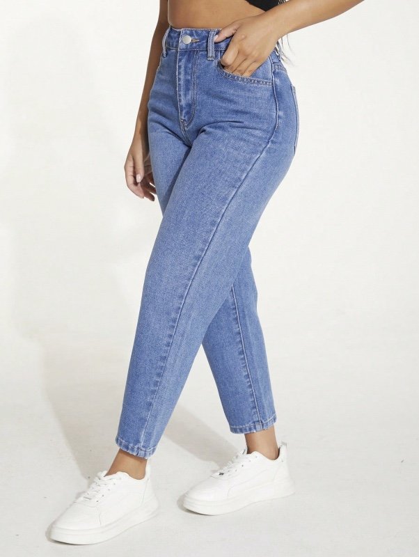 [90% Coton] PETITE Jean taille haute à applique