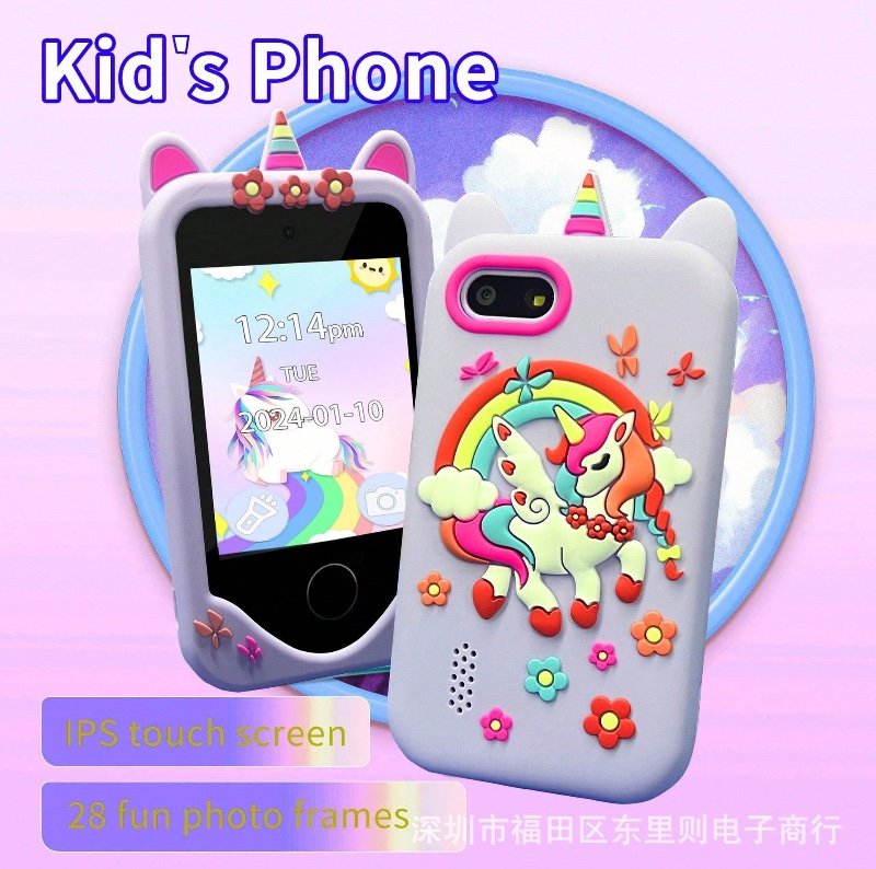 S3 Smartphone Caméra Licorne Requin Écran Tactile Caméra Mini Éducative Téléphone
