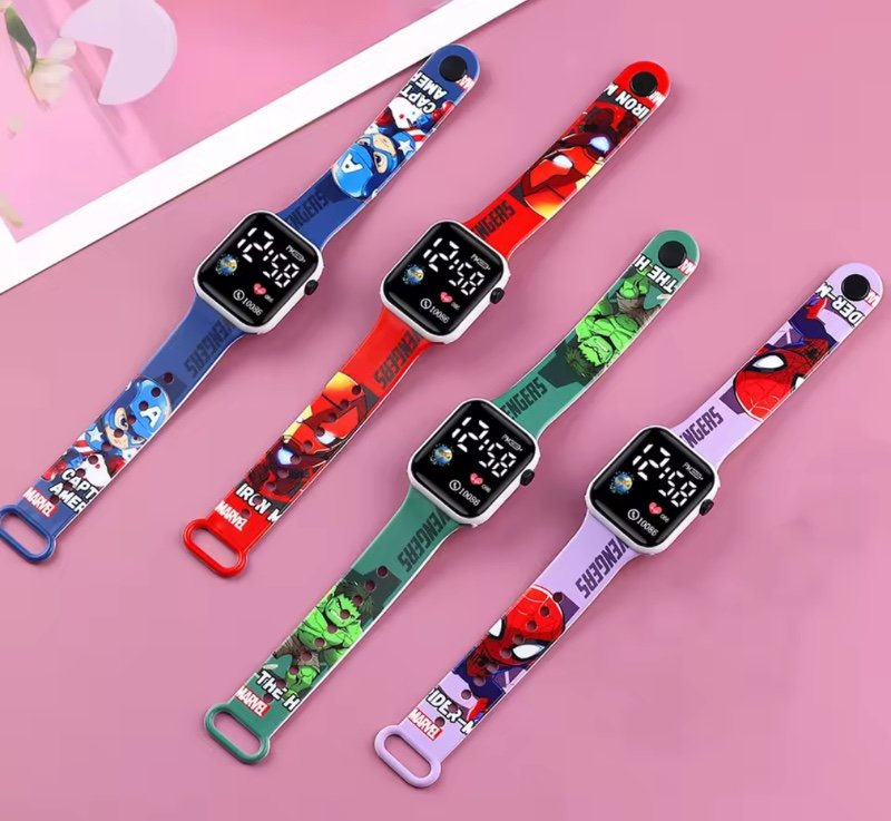 Montres de sport Spiderman pour enfants, pour garçons, Iron Man, capitaine, Super héros, horloge numérique, jouets pour étudiants,