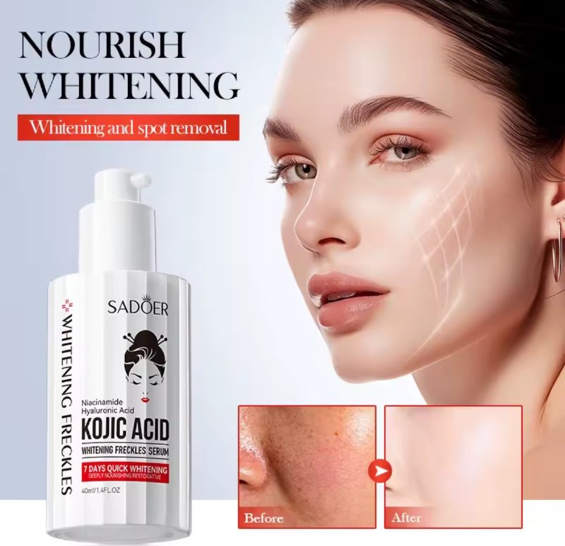 SADOER – crème blanchissante et anti-taches de rousseur à l'acide kojique, essence hydratante pour le visage, Anti-âge, produits de soins pour la peau