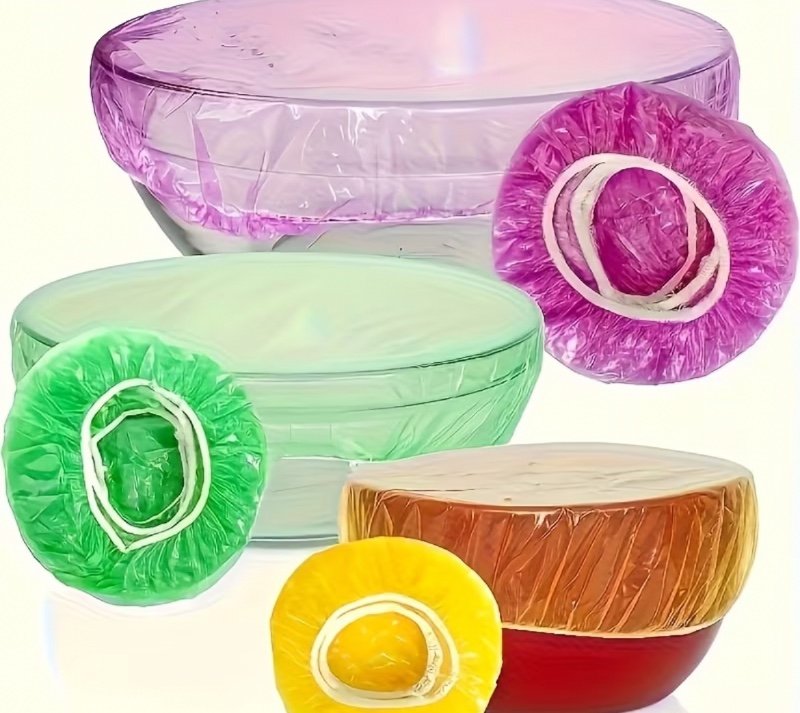 100 pièces de couvercles élastiques réutilisables pour aliments, qualité alimentaire, système de fermeture sécurisé, emballage jetable, cuisine maison, barbecue