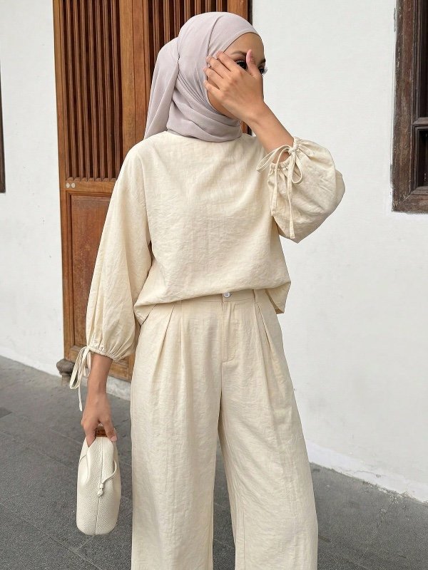 DAZY Ensemble 2 pièces pour femmes, style décontracté et ample pour la plage et les vacances, avec un Top pull ample et un pantalon droit. Ensemble de tenues de détente pour le printemps/été