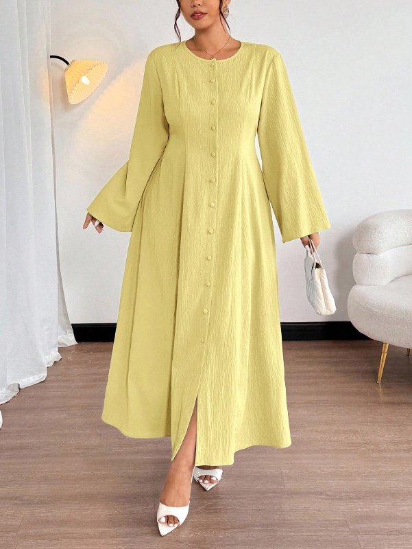 Firerie Robe vintage à manches évasées, taille A, romantique, pour le travail de bureau, les déplacements quotidiens, les vacances, les voyages, les sorties décontractées, en grande taille, pour femmes