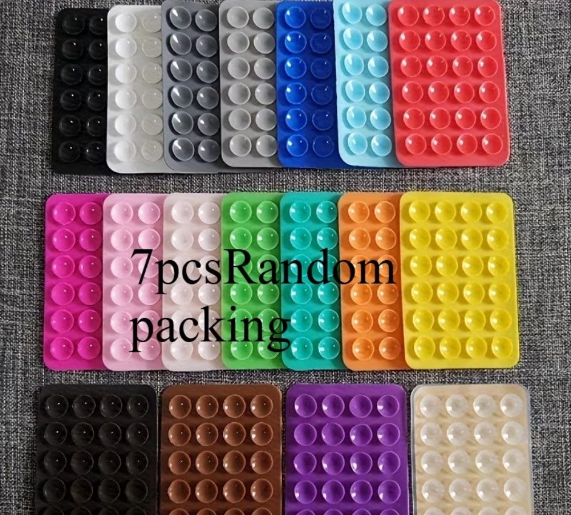 7pcs Autocollants de Poignée de Téléphone en Silicone Vif Aléatoires - Support Adhésif, Facile à Couper et à Coller, Forte Adhérence, Réutilisables et Lavables - Idéal pour la Décoration de Coque de Téléphone et la Fabrication de Supports.