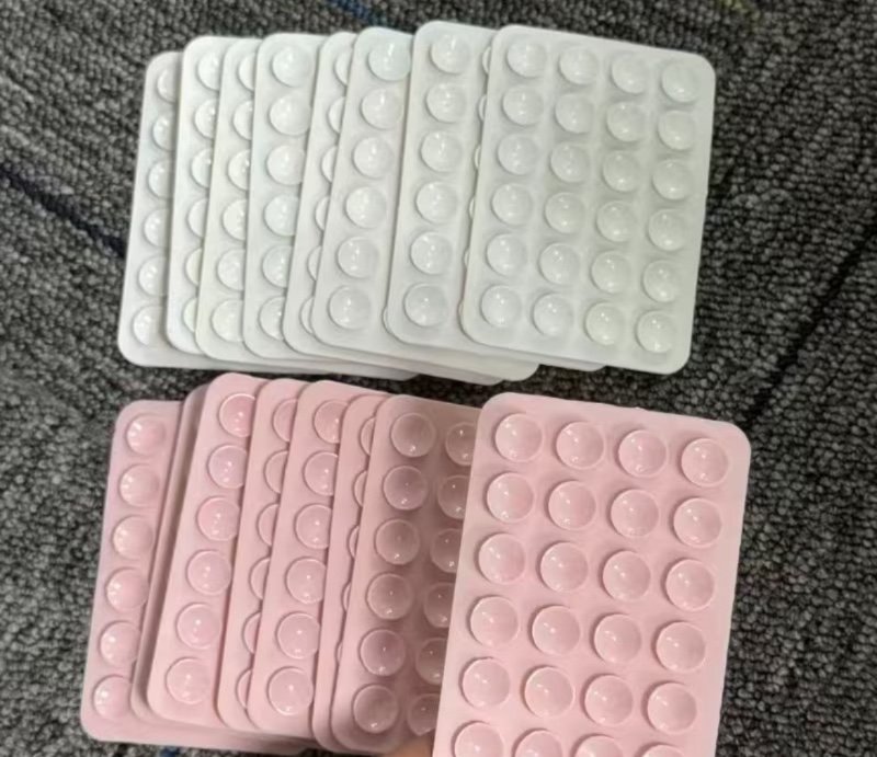 Lot de 16 supports de téléphone à ventouse en silicone, ventouses blanches et rose clair, adaptés aux smartphones, adhérence antidérapante, support mains libres, idéal pour appels vidéo, jeux, tableau de bord de voiture et chevet, support de téléphone por