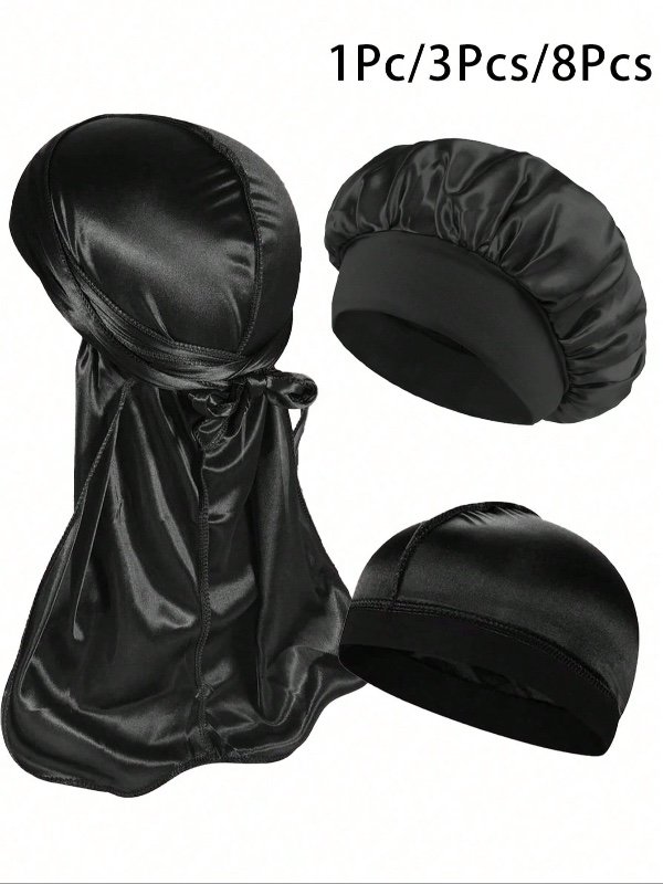 Awegeo 1 pièce/3Pcs Foulard pour homme, bonnet et calotte - Ensemble de couvre-chef décontracté confortable et respirant, convient pour le sport, les activités de plein air, la maison et le port quotidien