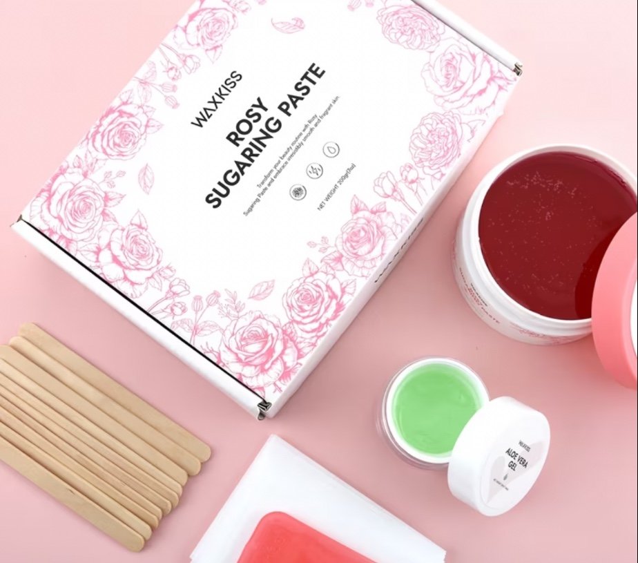 Kit de Pâte à Sucre Rose 200g, Épilation Douce, Ingrédients Respectueux de la Peau, Application Facile, Adapté au Visage, Corps, Aisselles, Jambes, Zone Bikini, Utilisation à Domicile ou en Salon