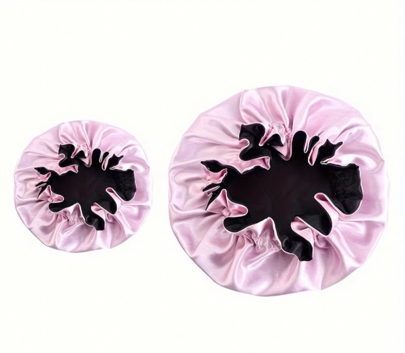 Ensemble de 2 Bonnets Maman et Moi, Bonnets en Satin pour Femmes, Bonnet de Nuit en Satin Double Couche avec Élastique, Bonnet en Satin pour Cheveux Bouclés, Bonnet en Satin pour Cheveux, Bonnet de Nuit Ajustable pour Femmes