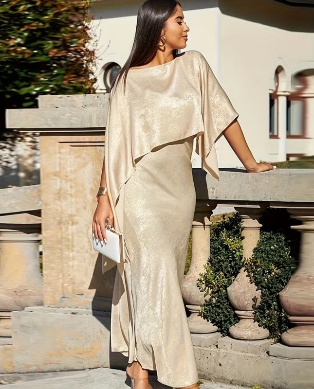 Robe pour femme élégante et stylée pour le printemps-été, à épaules dénudées