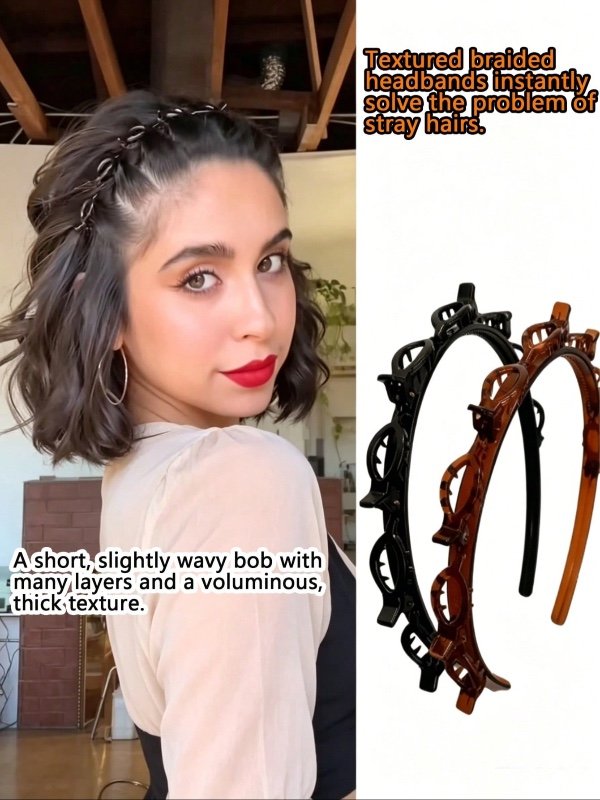 Nouveau serre-tête tressé ajouré style coréen, élastique, pince pour frange, accessoires pour cheveux, accessoires pour femmes, outil de coiffure, produit de beauté, accessoires pour cheveux bouclés, boucles sans chaleur, pince à cheveux