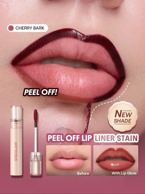 SHEGLAM Fall In Line – Duo lèvres : Crayon à lèvres « peel-off » et encre à lèvres (Teinte : Plum Sauce)