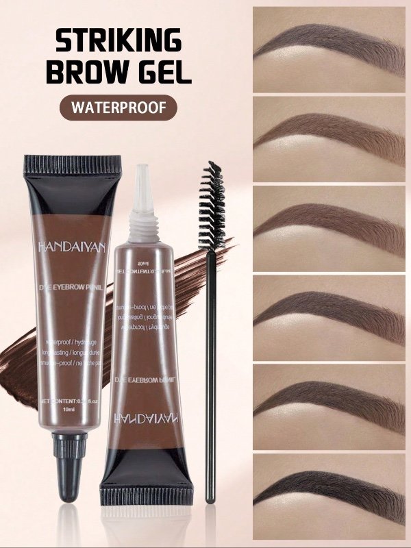 Gel pour sourcils HANDAIYAN résistant à l'eau et aux bavures, teinte longue tenue à séchage rapide ; idéal pour Halloween, la rentrée, les fêtes étudiantes, les soirées en boîte, la plage et le maquillage