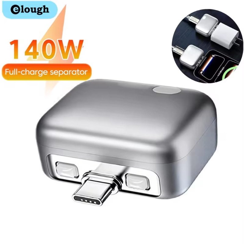 Adaptateur de charge intelligent Elough 140 W USB-C entièrement isolé, avec protection contre la surcharge et arrêt automatique, compatible avec les appareils USB-C.