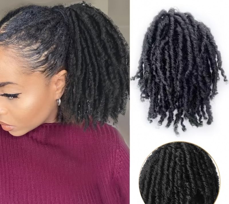 Extension de queue de cheval synthétique bouclée avec cordon de serrage (style Afro Kinky Curly) pour femmes – Adaptée aux cheveux afro bouclés et aux coiffures texturées