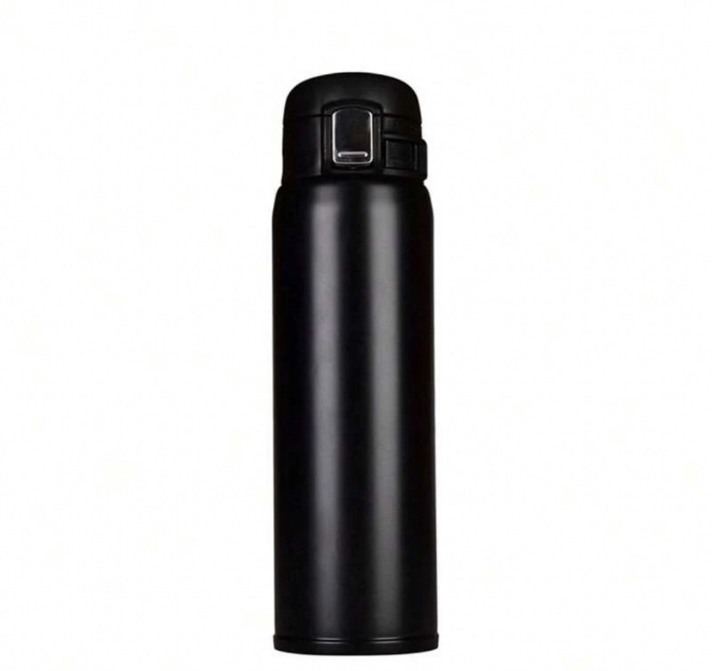 1 bouteille d'eau isotherme de 500 ml (16,9 oz) avec couvercle à ouverture instantanée, en acier inoxydable 304, conçue pour boire directement ; modèle portable adapté aux hommes, aux femmes et aux étudiants, idéal pour la maison, le bureau, l'école, les