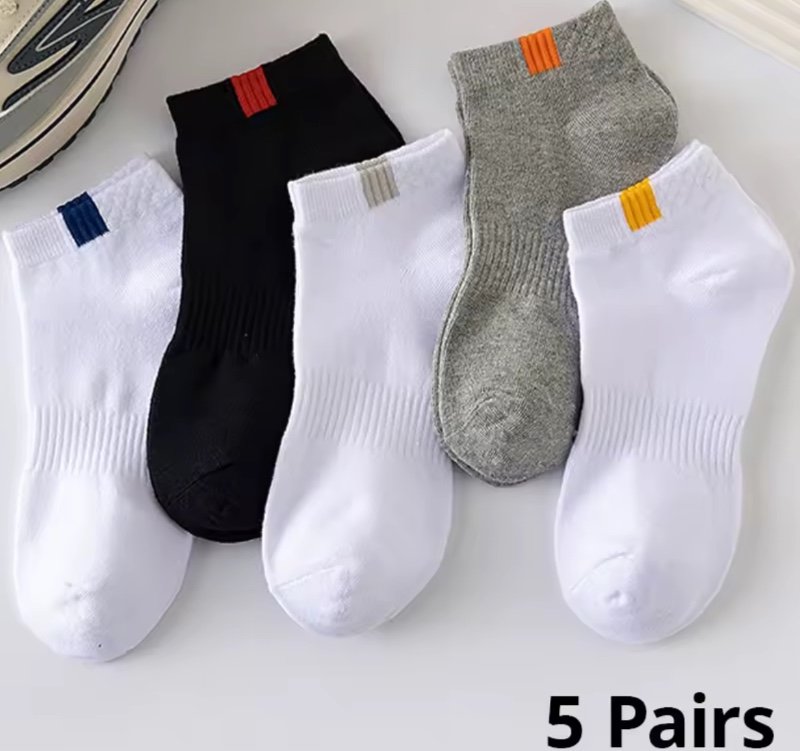 Chaussettes de Bateau Standard pour Hommes, Style Fin, Solide, Décontracté, dehors, à la Mode, 5 Paires