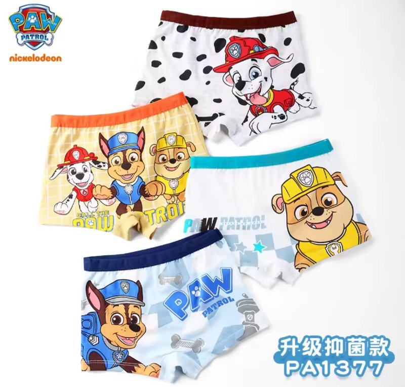 Paw Patrol – caleçons originaux pour enfants, culottes en coton pour garçons, sous-vêtements antibactériens, Boxer pour bébé, cadeau de 2 à 8 ans, 4 pièces