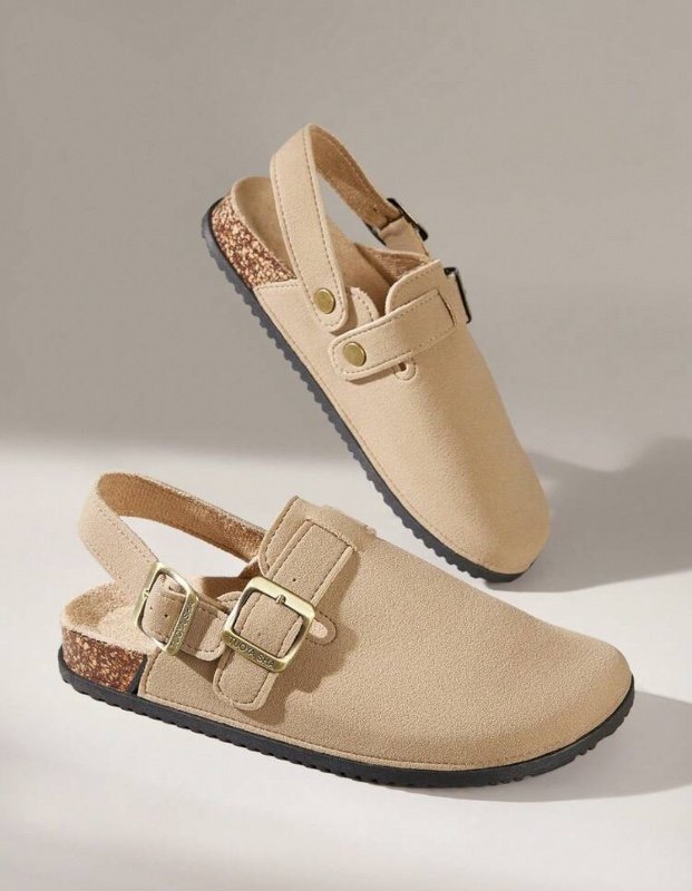 Solecia – Chaussures à bout fermé et semelle épaisse en liège, style tendance, couleur unie, bride élastique réglable, talon compensé et plateforme ; chaussures polyvalentes adaptées à l'extérieur, aux trajets quotidiens, aux loisirs et au port au quotidi