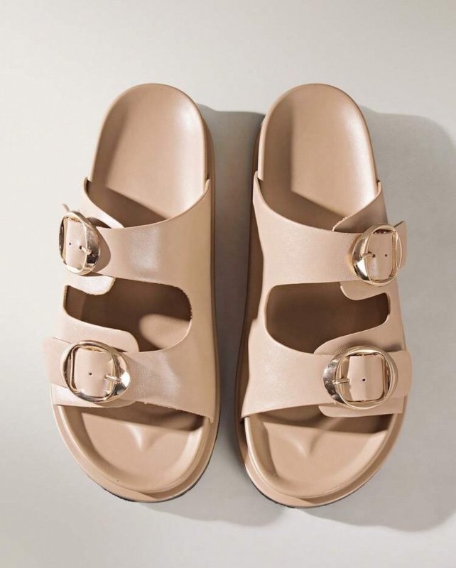 Solecia – Sandales plates et mules pour femme, style mode polyvalent au quotidien avec détail boucle