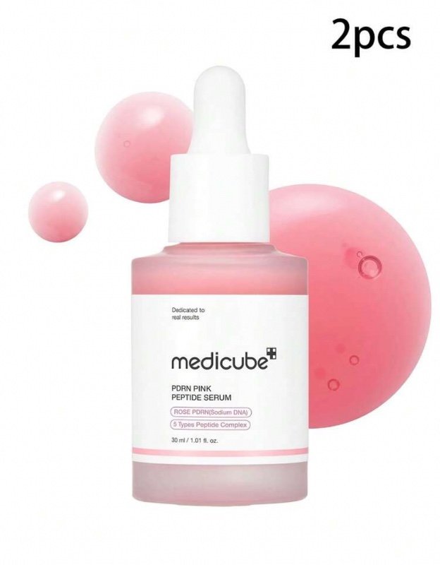 Sérum PDRN Pink Peptide et Pink Radiance (ADN de saumon) – Peptides, Niacinamide – Hydratant et raffermissant, unifie le teint – Soin coréen (30 ml) – Medi Lady Cube
