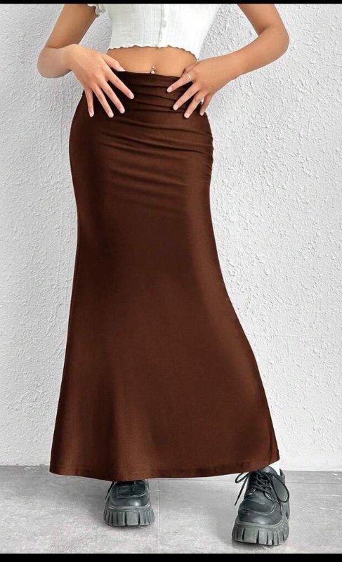 SHEIN EZwear Jupe à ourlet de sirène unicolore